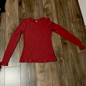 Gap long sleeve ribbed red top - new condition